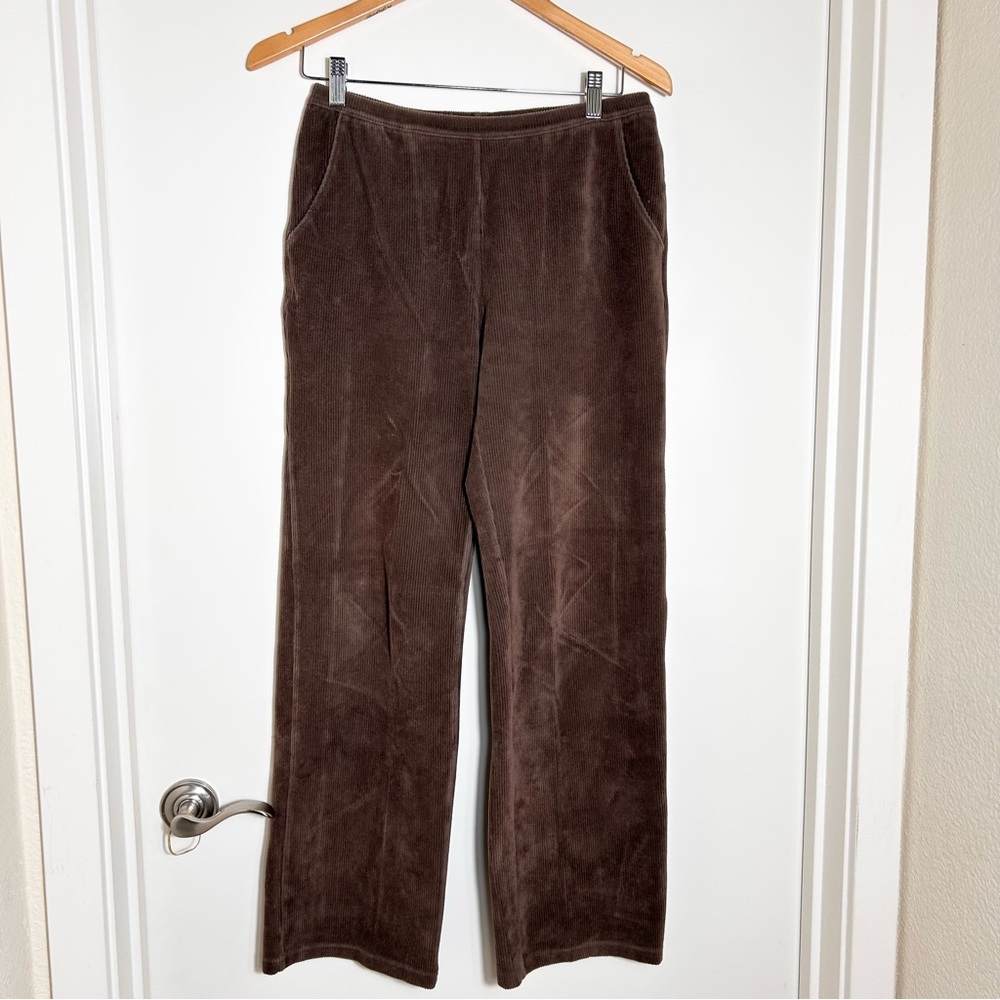 $89 L. L. Bean Womens Corduroy Pants Small Brown Stretch Elastic Waist Pull on